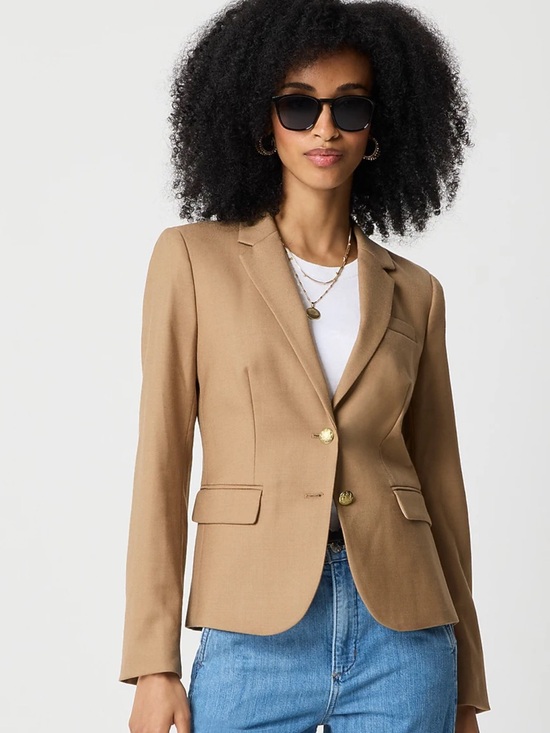 J. Crew Jackets & Blazers - J.Crew Original Schoolboy Tailored Wool Blazer - Camel-Size 14 Career Preppy